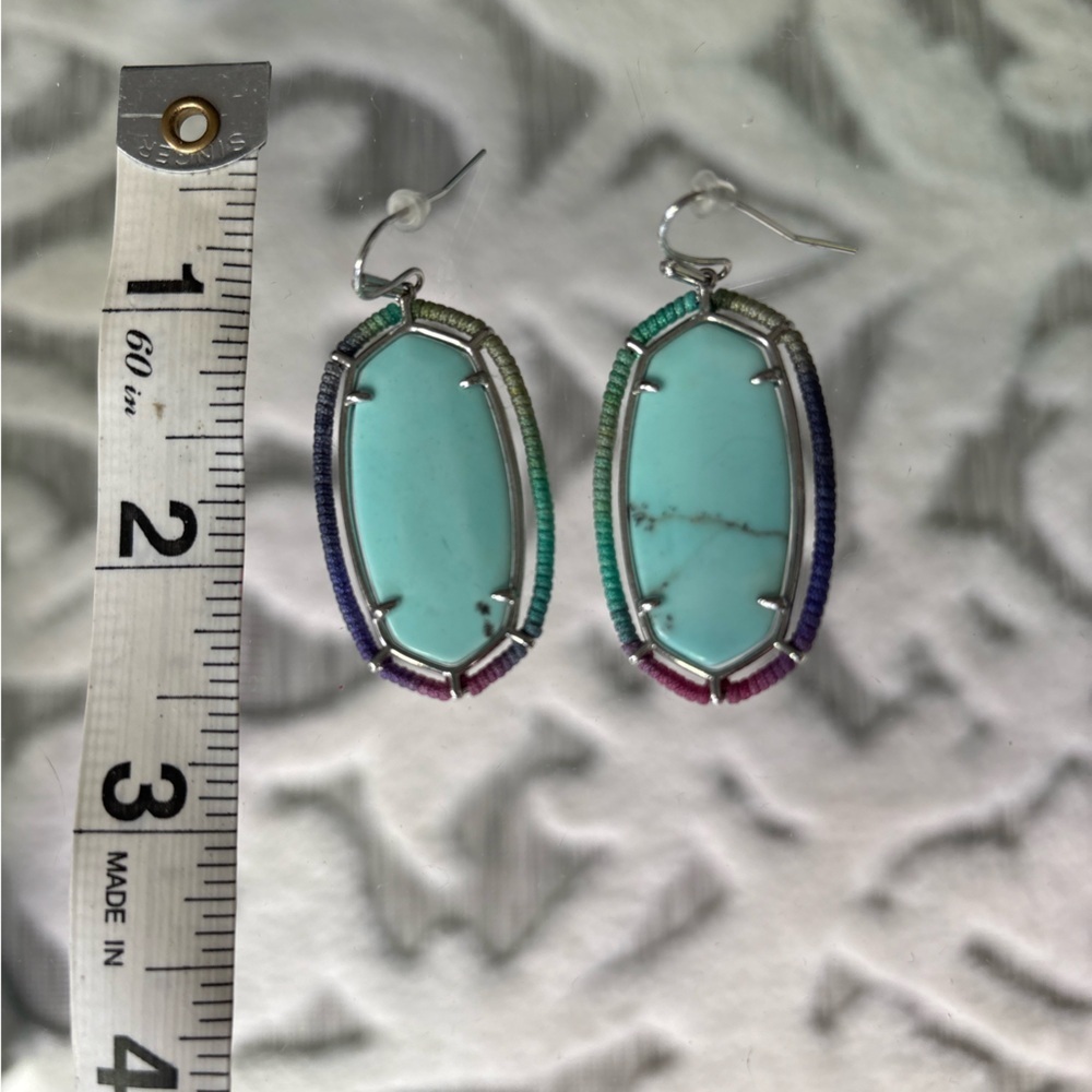 Kendra Scott Elle Turquoise Threaded Earrings - Picture 4 of 5